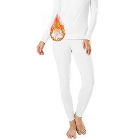 (5 for $25) MANCYFIT Thermal Layering Leggings in White Size M NWT - Picture 1 of 3